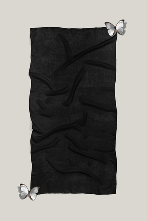 Befahomes Siyah Düz Renk Pamuksu Soft Şal