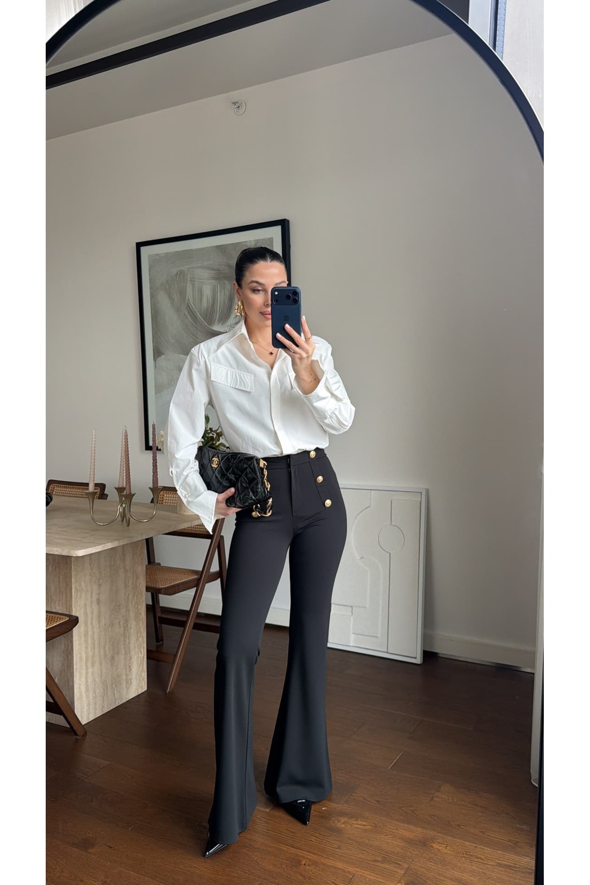 sinemkivanc co  OMUZU VATKALI DÜĞMELİ GÖMLEK - Görsel 6