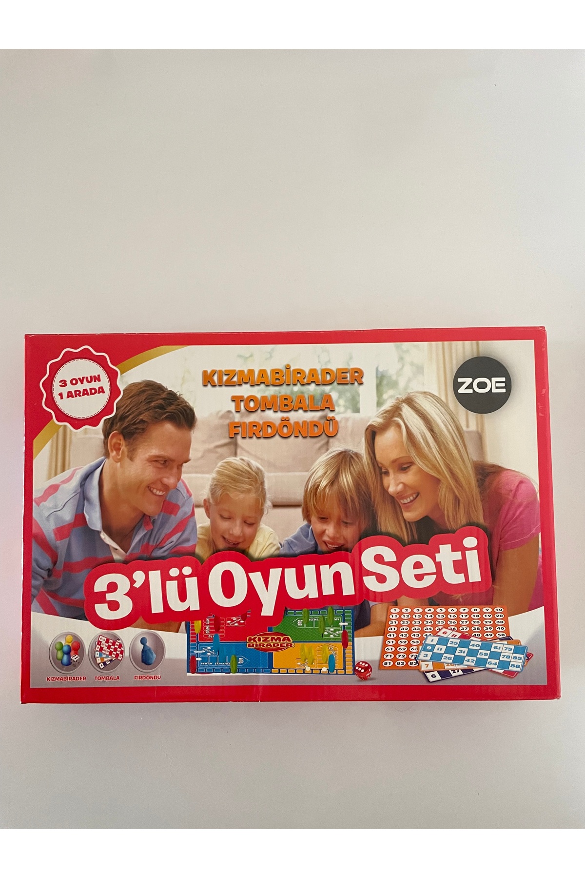 Zoe 3'ü 1 Arada 3'lü oyun seti! Kızmabirader-Tombala-Fırdöndü
