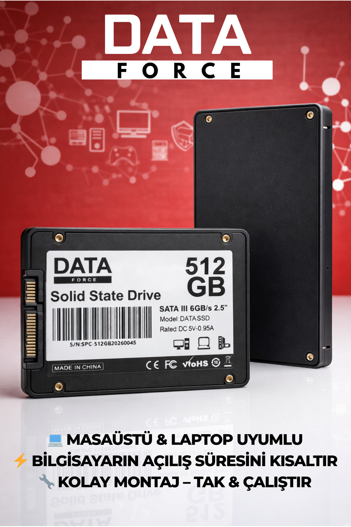 DataForce 512GB SSD 2.5” SATA III – Hızlı Açılış, Sessiz - Fiyatı