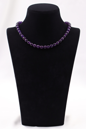 SAURACHI Ametist Taşı Kolye Doğal Taş Dizi 8 mm