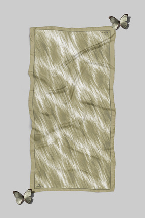 Befahomes Bej Geometrik Desen Baskılı Pamuksu Soft Şal