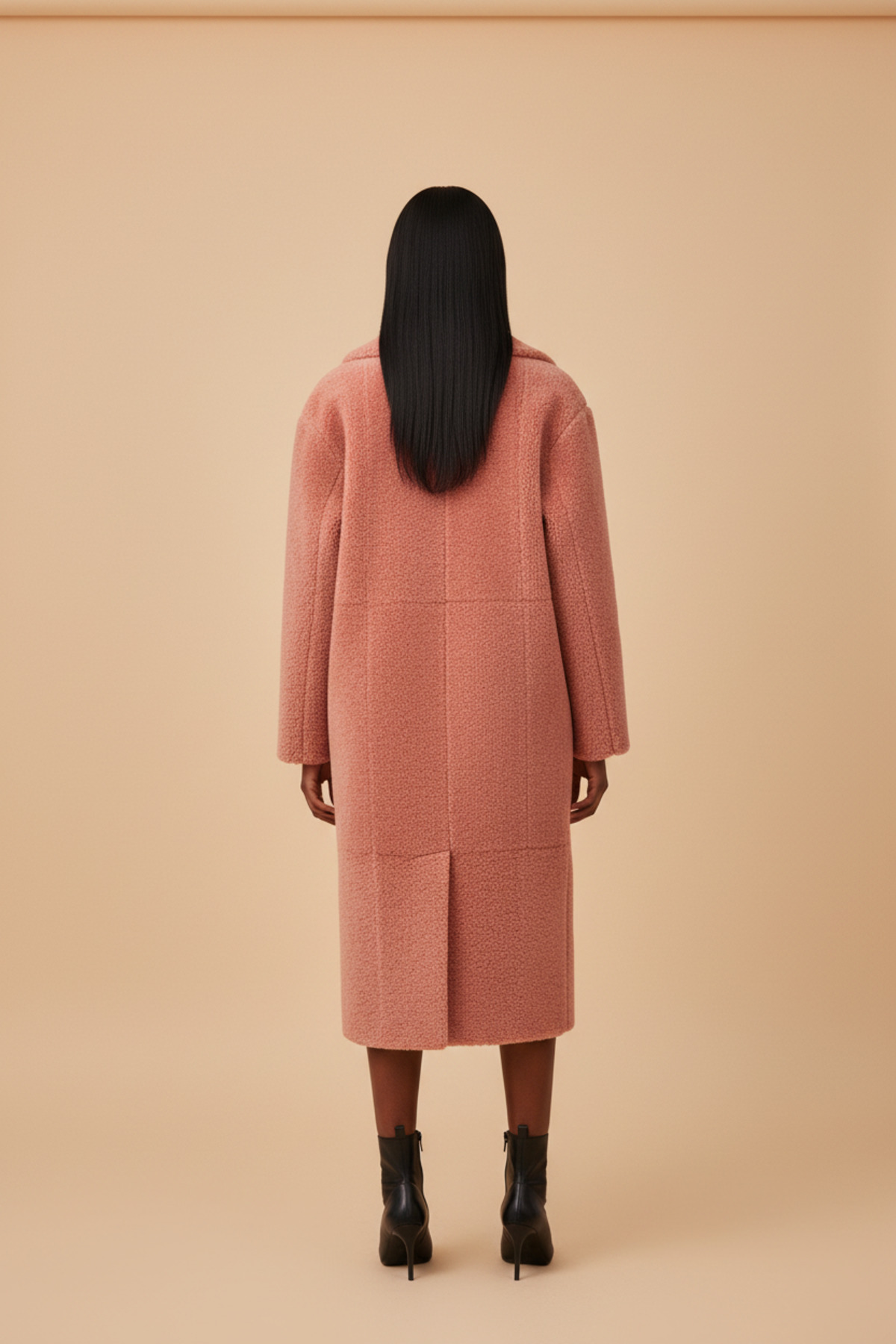 PAOLO FRAMINCO  PF-109 KUZU DERİSİ PİNKBERRY UZUN KÜRK DERİ PALTO