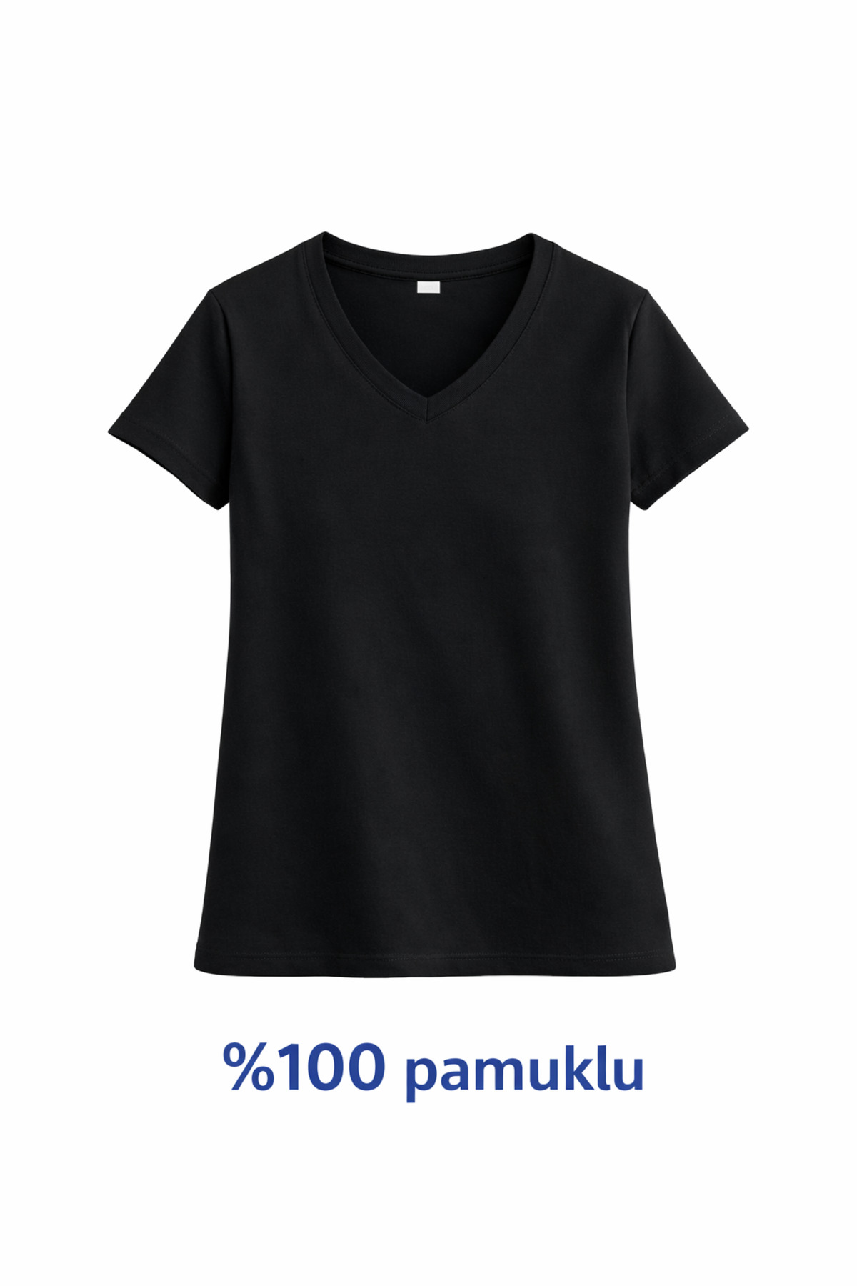 FHELIA  Kadın V Yaka %100 Pamuklu 3'Lü Tişört - Görsel 4