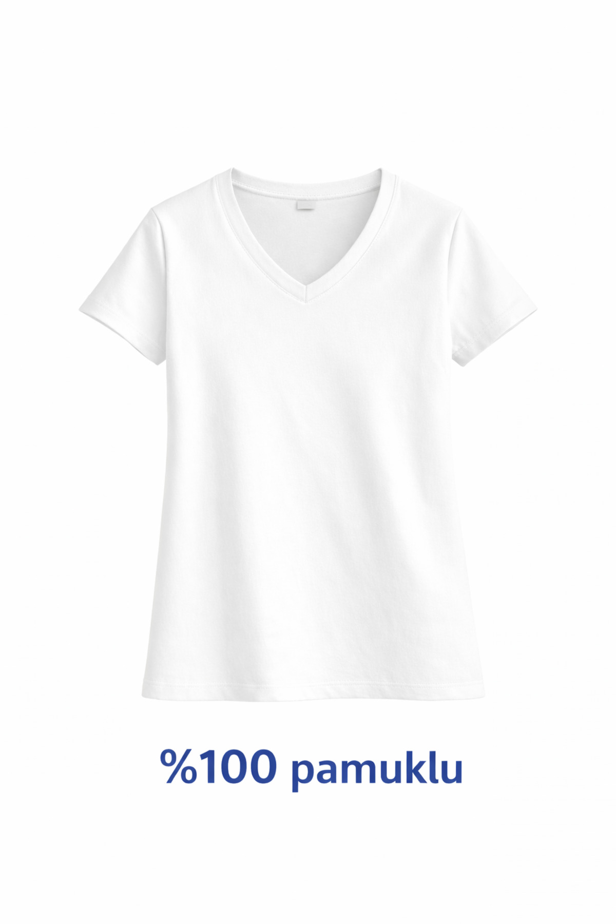 FHELIA  Kadın V Yaka %100 Pamuklu 3'Lü Tişört - Görsel 2