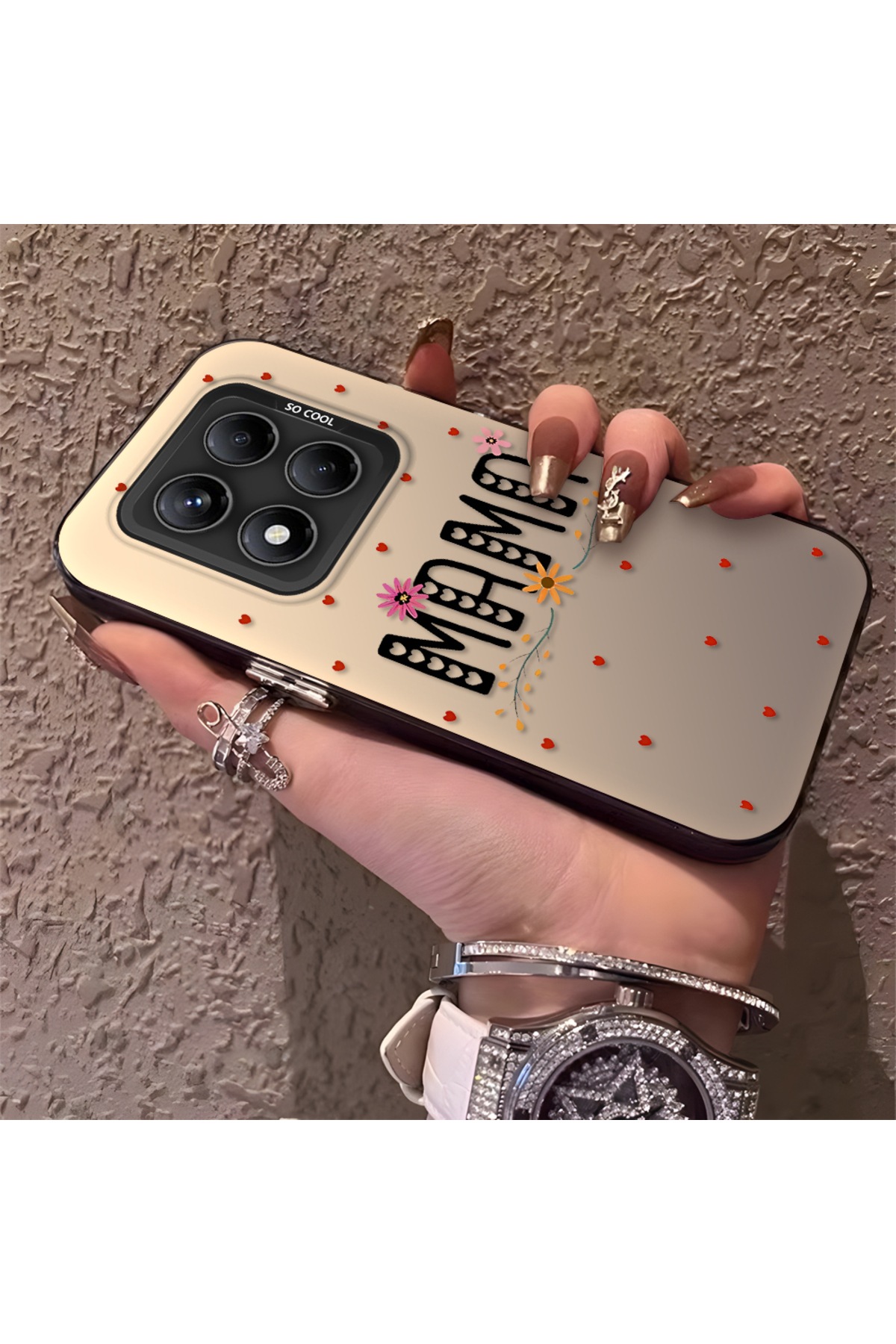Redmi Note 14 Pro 5G Compatible Silicone Edge Hard Rear Anti Fall Phone Case with FOOD PATTERN