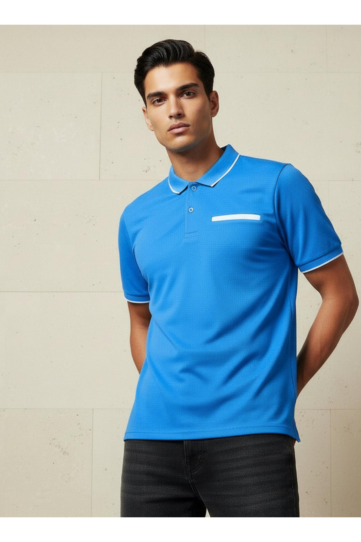 Splash FAV Men Short Sleeves Textured Polo T-shirt