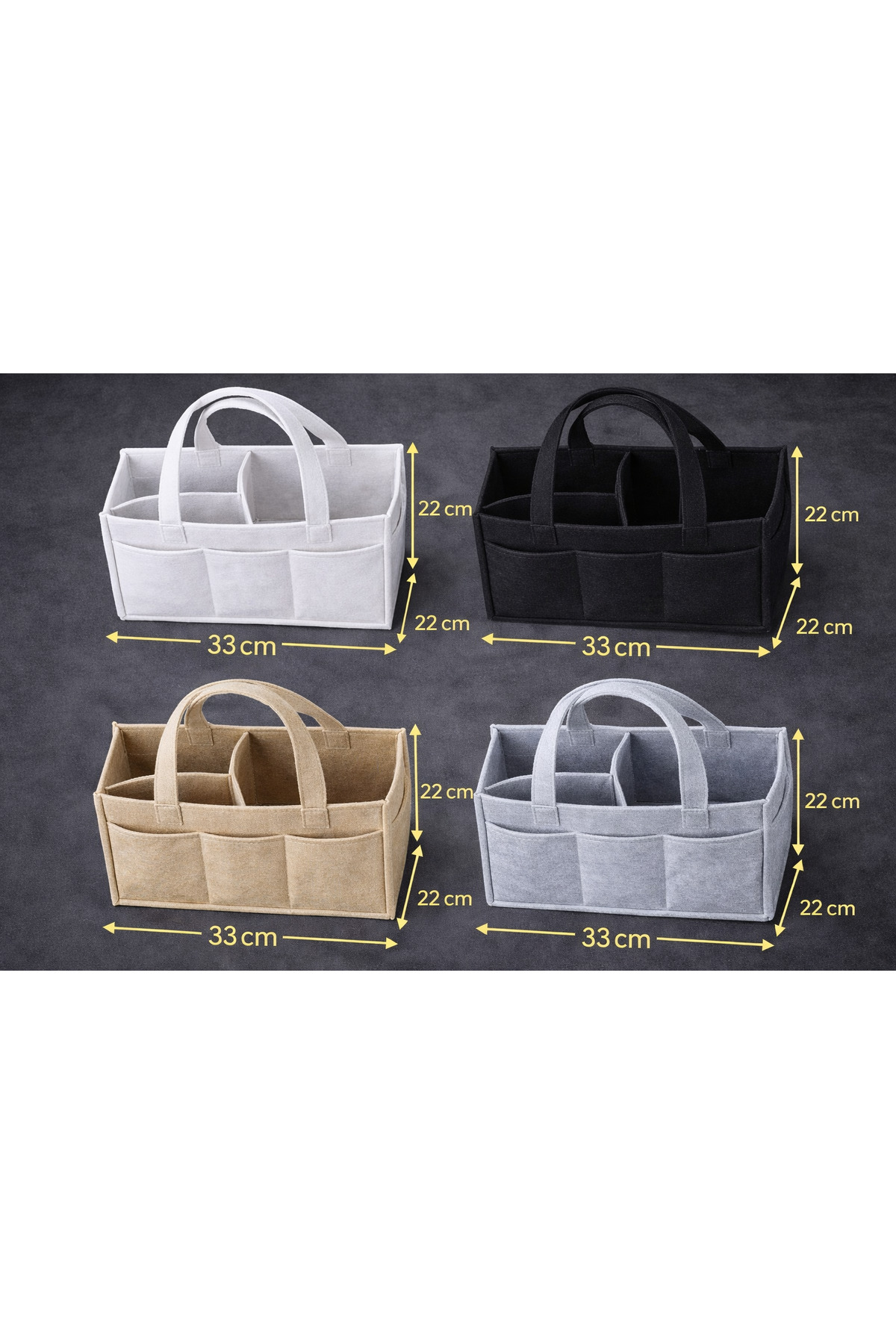 Balkan Room Siyah Keçe Anne Bebek Bakım Çantası Yenidoğan İçin Organizer Taşınabilir Düzenleyici fotoğrafı 3 (önizleme)