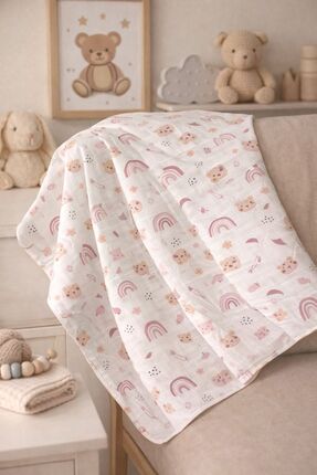 Peppino Çok Amaçlı 2 Katlı Müslin Örtü & Battaniye / %100 Pamuk / Oeko-teks S...