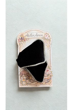 Home Siyah Kadife Taş Şeritli Mandal Toka