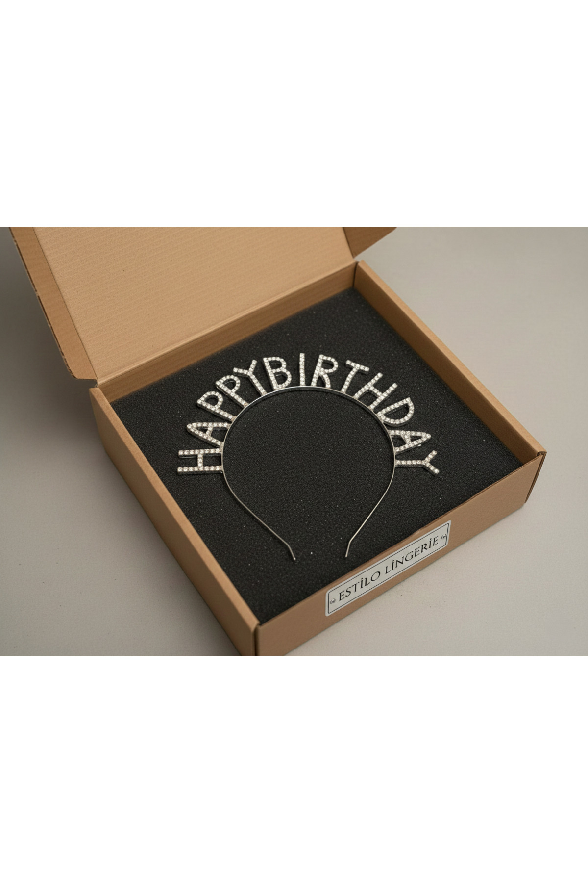 Gümüş Renk HAPPY BIRTHDAY Tacı, Doğum Günü Tacı, Parti Tacı