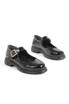 Nanis shoes Siyah rugan Kadın Mary Jane Ortopedik Casual Ayakkabı