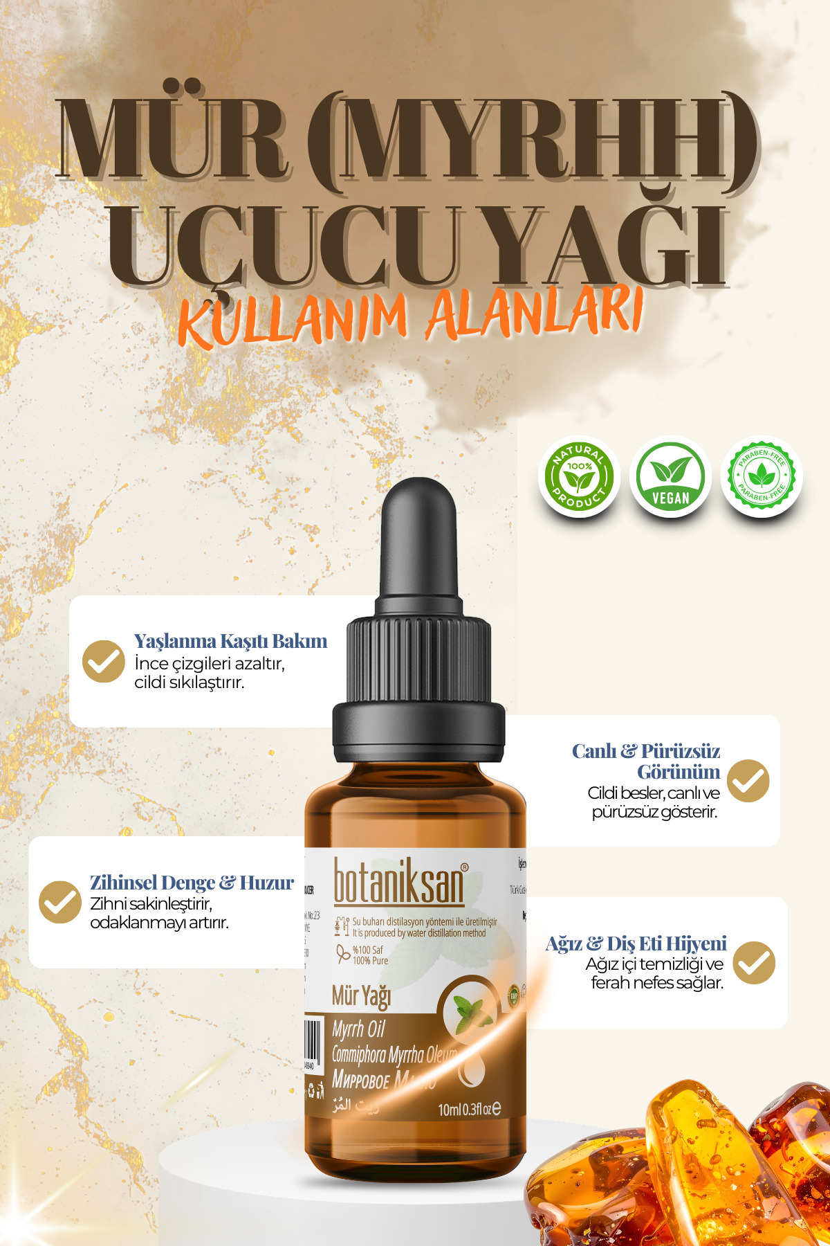 Mür Yağı 10ml, %100 Saf Uçucu Mür, Mürsafi (Mhhyr) — 8680782046940 — تصویر 2 از 5