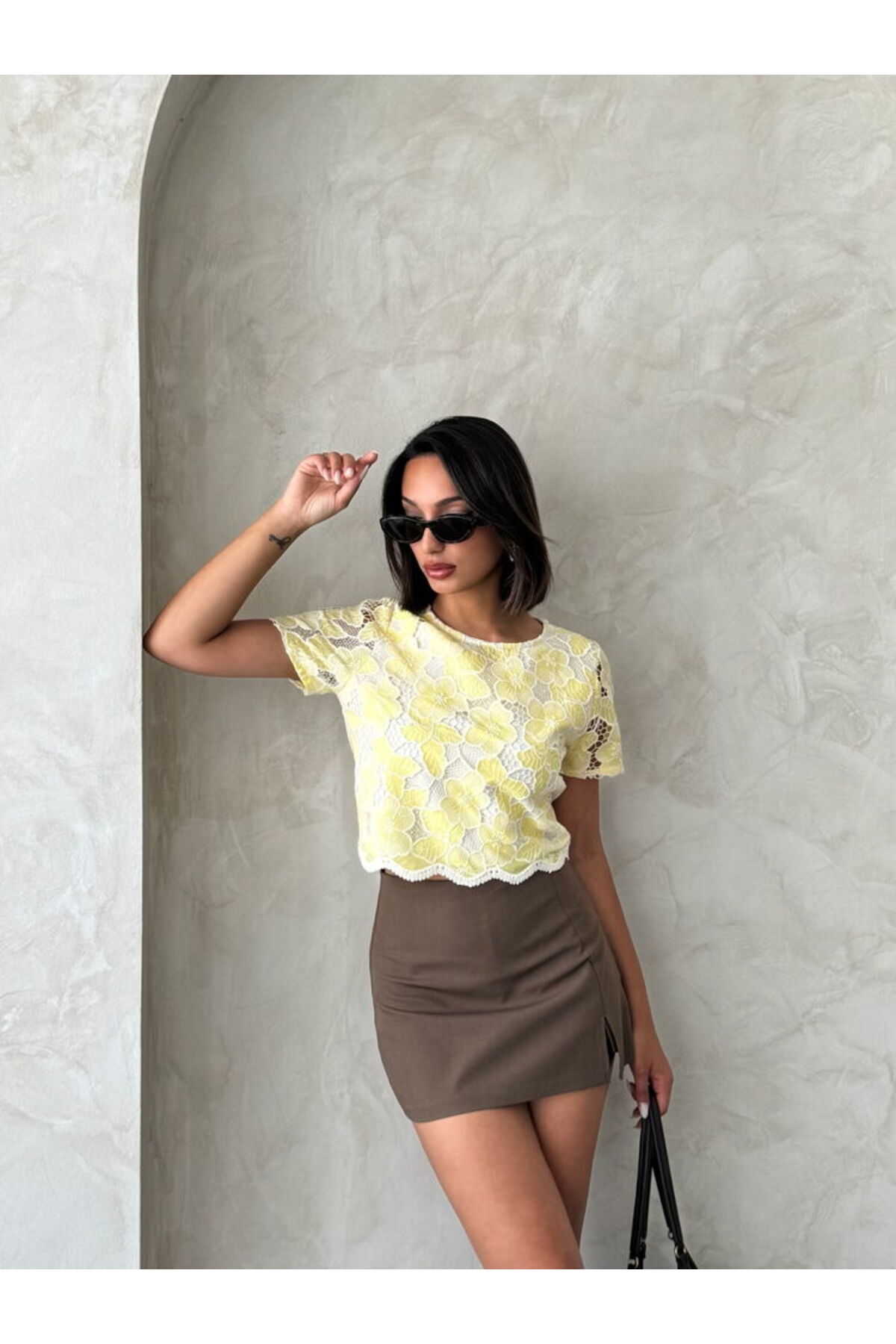 VERYMODA  Dantel Bluz - Sarı | D2768 - Görsel 4