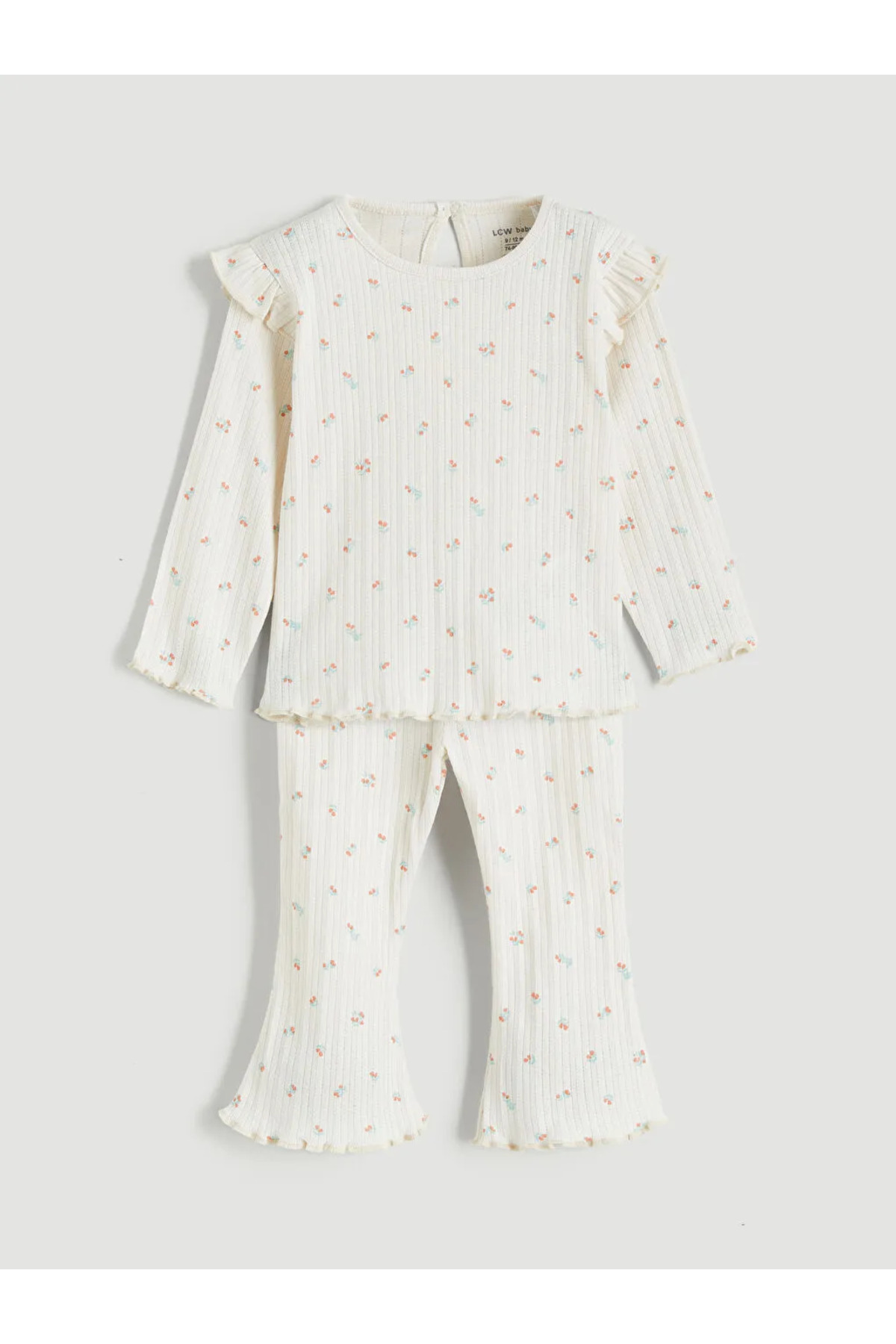 LC Waikiki Ekru Çiçekli Kız Bebek Tişört ve Tayt fotoğrafı 2 (önizleme)
