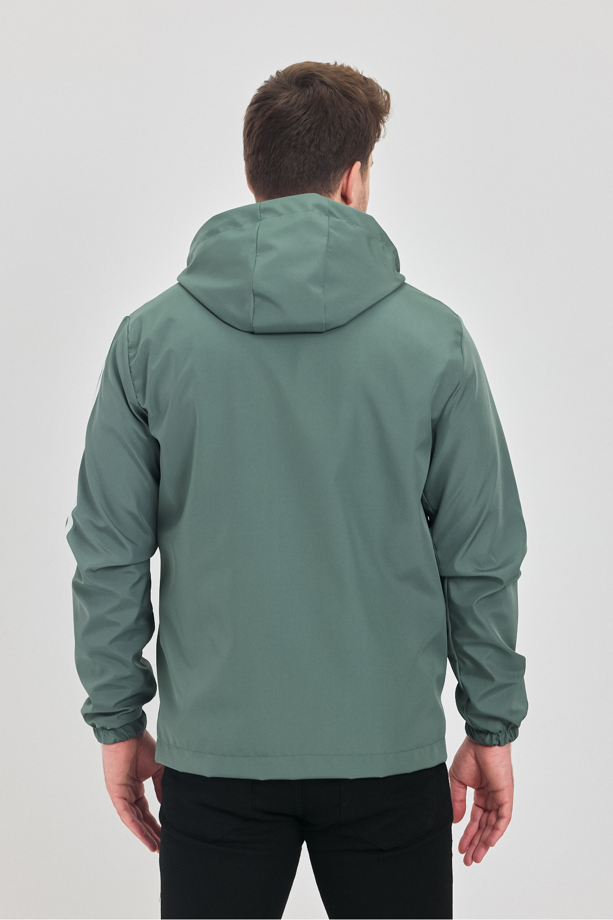 LEVEL HİGH  Erkek Füme Yeşil Suya Ve Rüzgara Dayanaklı Kapüşonlu Yağmurluk Rüzgarlık - Görsel 7