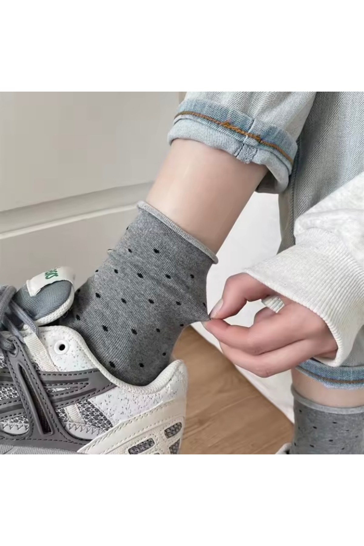 Çorap Kurdu 6’lı Ekonomik Paket Puantiyeli Kadın Soket Çorap Set görsel 3