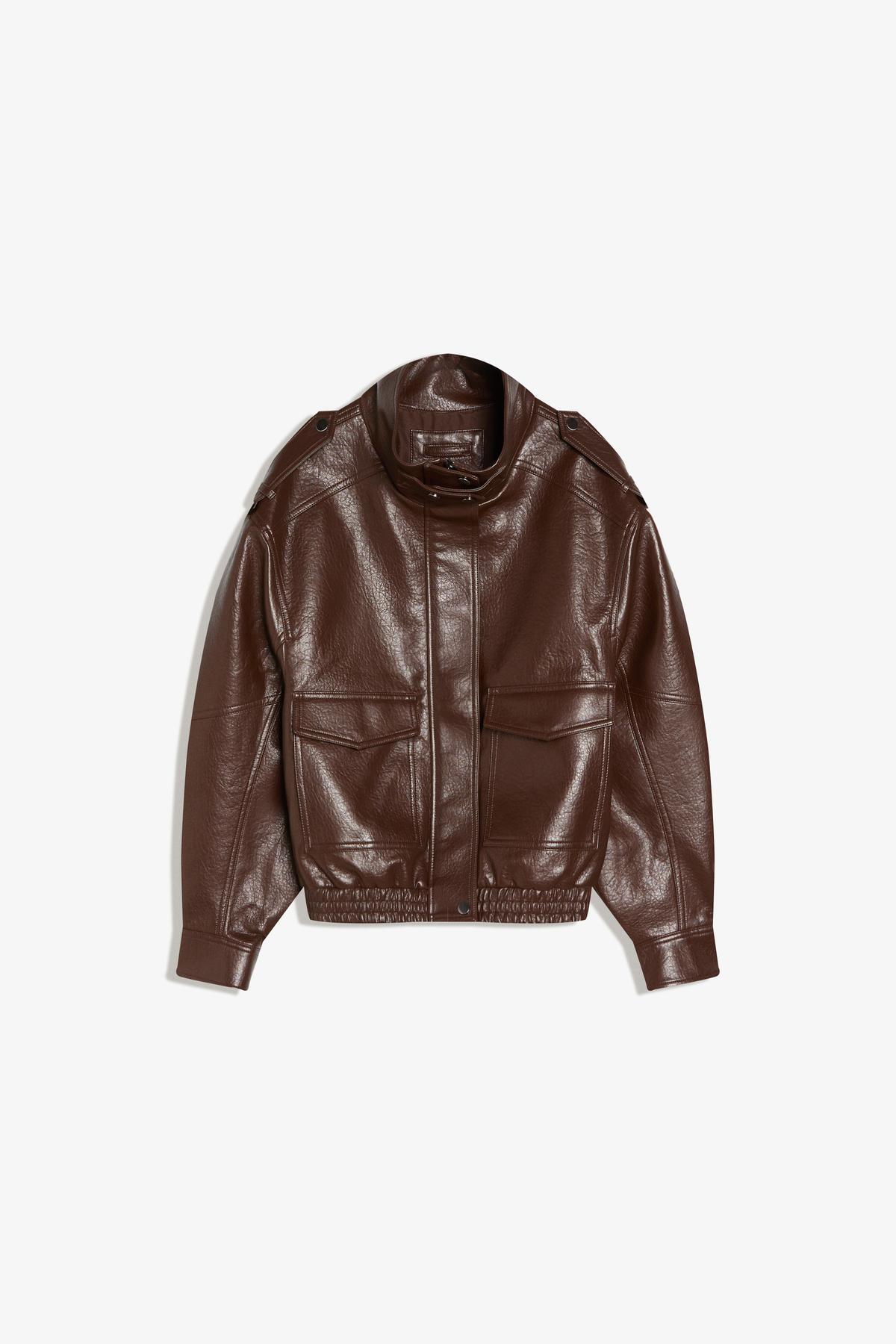 Bershka  Suni deri dik yaka ceket - Görsel 5