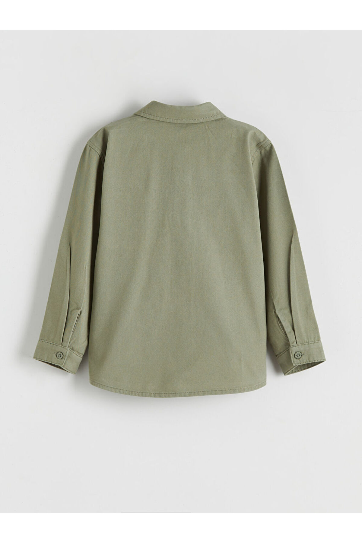 LC Waikiki Yeşil Uzun Kollu Erkek Çocuk Gabardin Gömlek fotoğrafı 2 (önizleme)