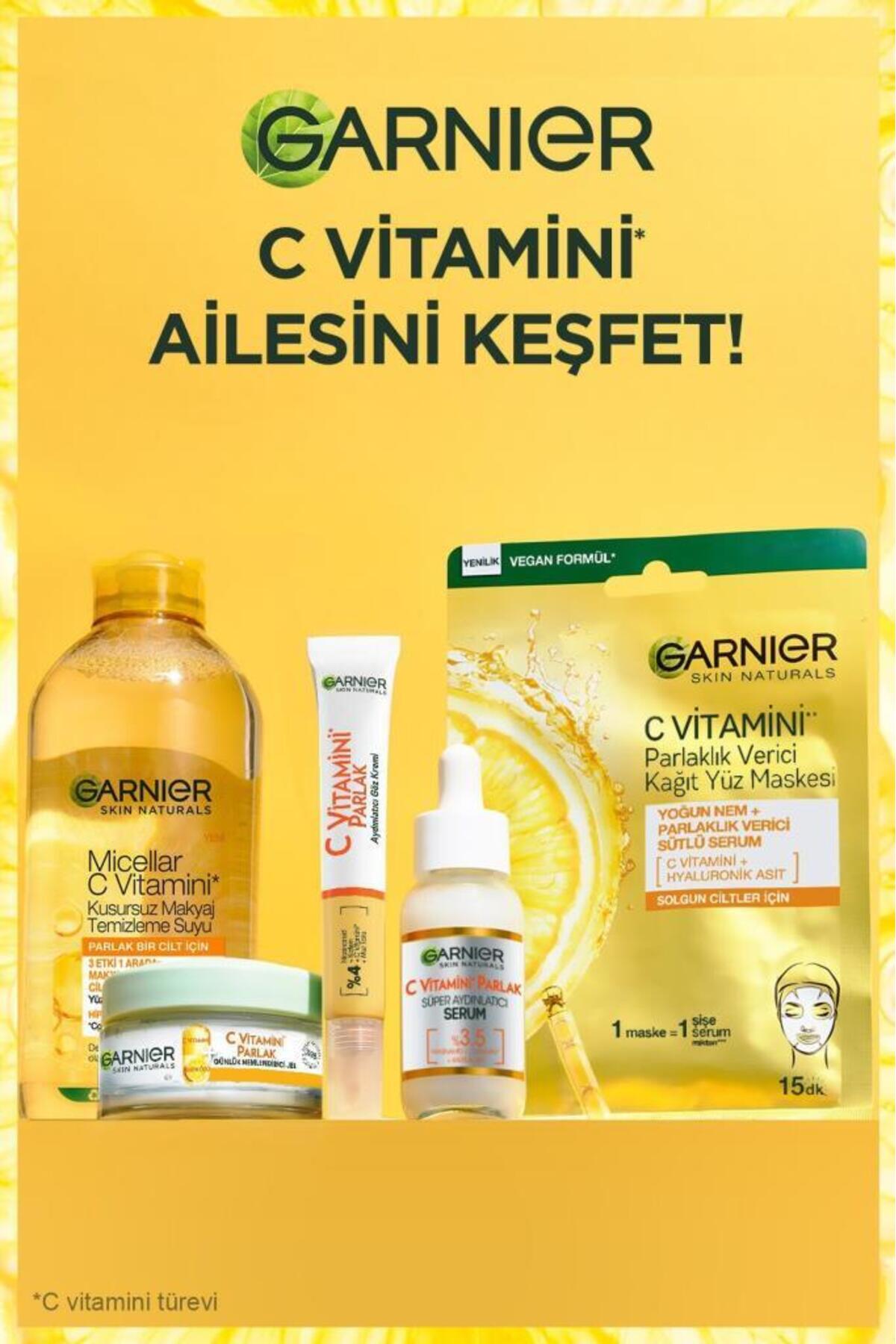 C Vitamini Aydınlatıcı Komple Bakım Seti - Yüz Kremi, Serum, Göz Kremi, Kağıt Maske ve Micellar Su — PKTCVITFULLSET — تصویر 8 از 9