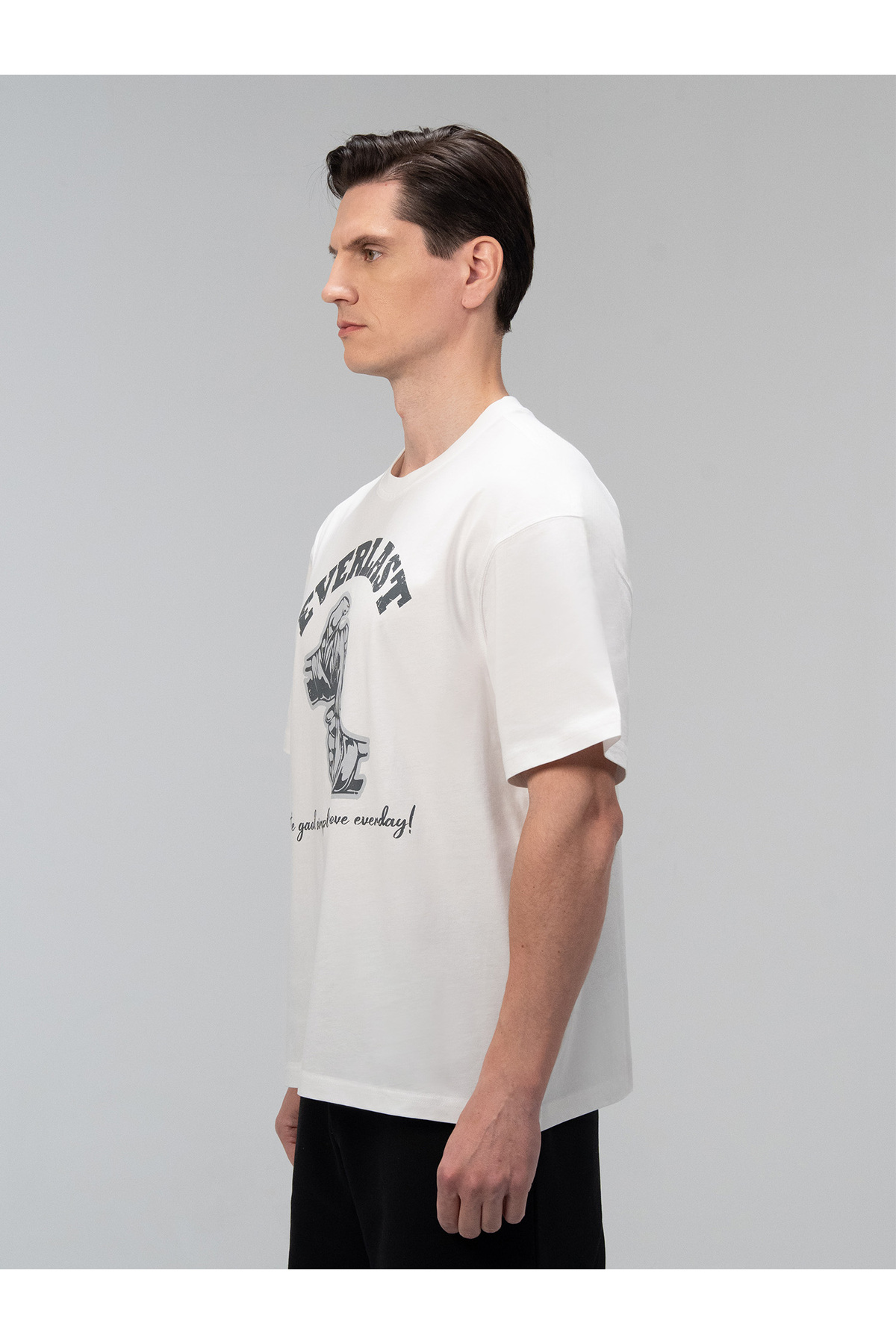 EVERLAST Graphic Collection Comfort Fit Beyaz Erkek Tişört görsel 3