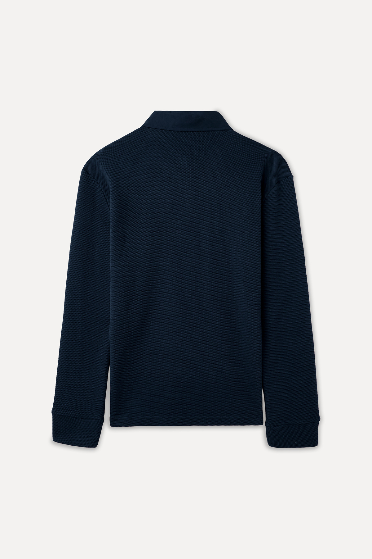 Mudo Erkek Lacivert Tekstürlü Polo Yaka Sweatshirt görsel 6