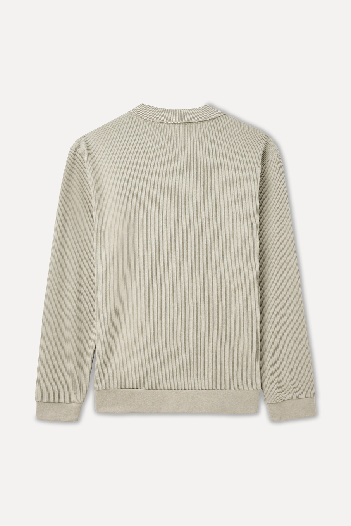 Mudo Erkek Bej Rengi Tekstürlü Comfort Fit Polo Yaka Sweatshirt görsel 2