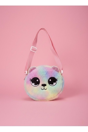 moimaaksesuar Kız Çocuk Peluş Omuz Çantası Renkli Sevimli Figürlü Ayarlanabil...
