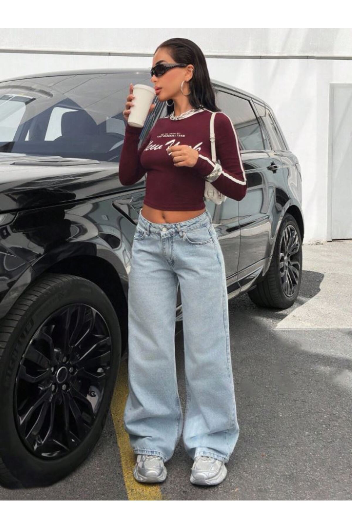 Noxter Kadın Düşük Bel Geniş Paça Wide Leg Jean Pantolon görsel 3