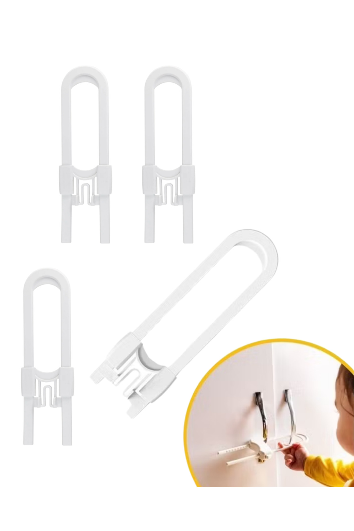TEKNO NEST GİGA 4 Adet Çok Amaçlı Dolap Kilidi Bebek ve Çocuk Koruması İçin Güvenli Çözüm 1240474 fotoğrafı 3 (önizleme)