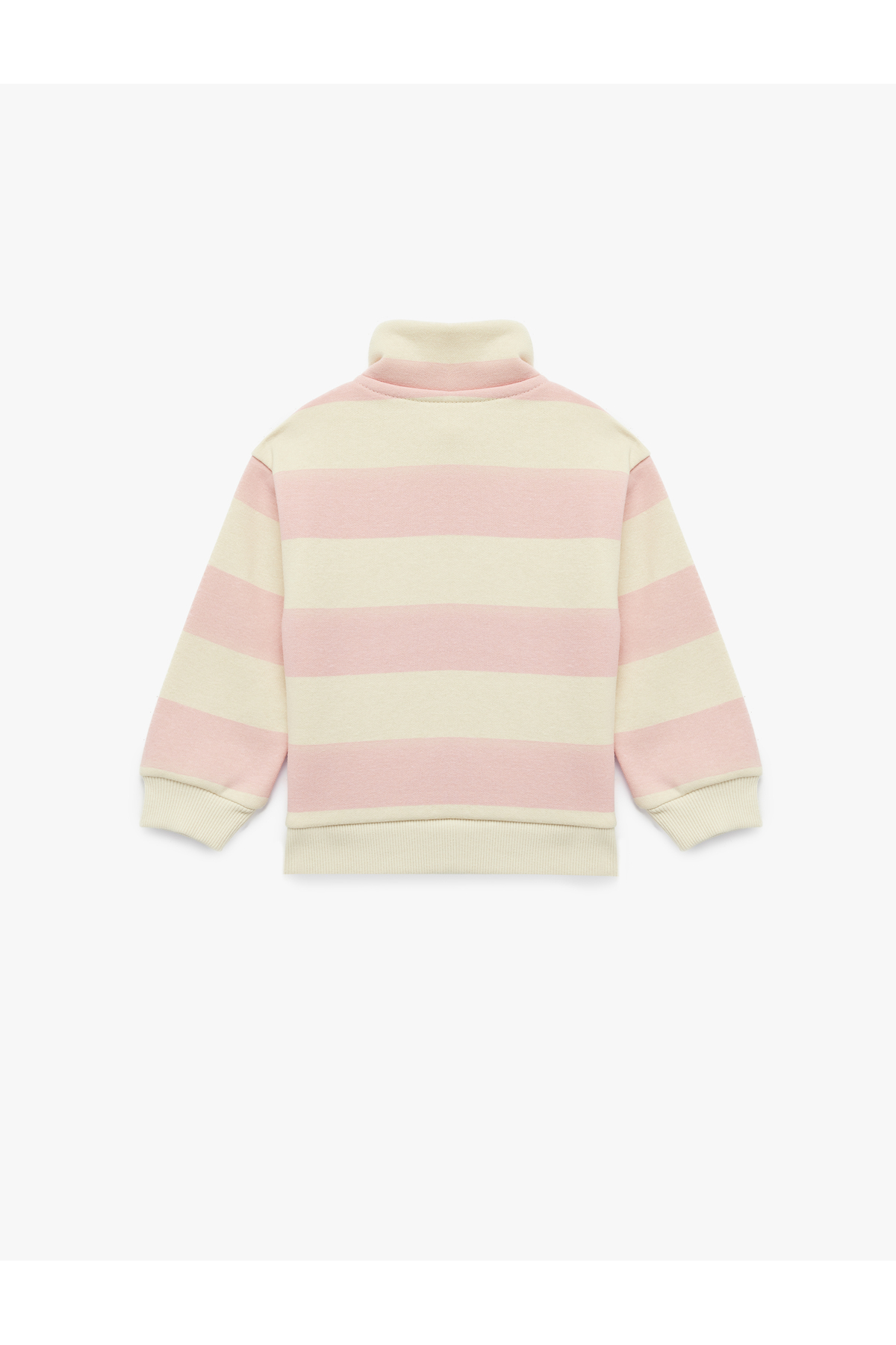 Koton Nakış Detaylı Yarım Fermuarlı Uzun Kollu Çizgili Polo Yaka Sweatshirt fotoğrafı 2 (önizleme)