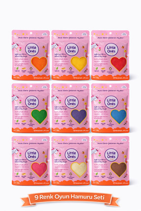 Little Ones Dough Doğal Oyun Hamuru - 9’lu Oyun Hamuru Seti 9x130 Gram Refill...