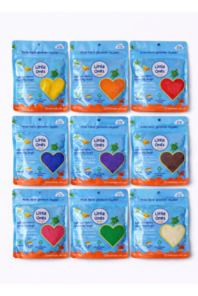 Little Ones Dough Doğal Oyun Hamuru - 9’lu Renkli Oyun Hamuru Seti 9x130 Gram...