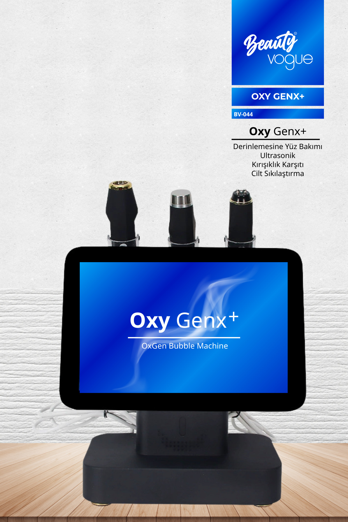 Oxy GenX3 Ultrasonik RF CO2 Oksijen Cilt Bakım Cihazı — مشکی BV-44