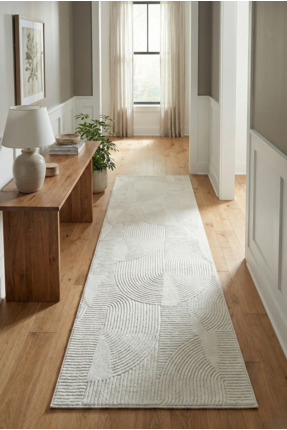 Geus Halı Rölyef Halı Kaymaz Taban Makinada Yıkanabilir Leke Tutmaz Krem Halı...