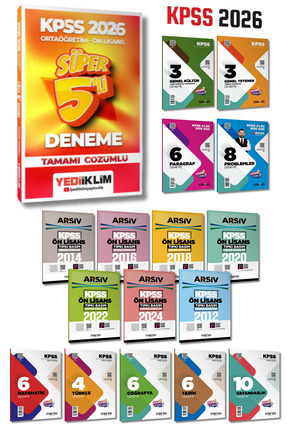 Yediiklim Yayınları 2026 Ön Lisans Ortaöğretim Genel 5 Deneme + 9 Fasikül Bra...
