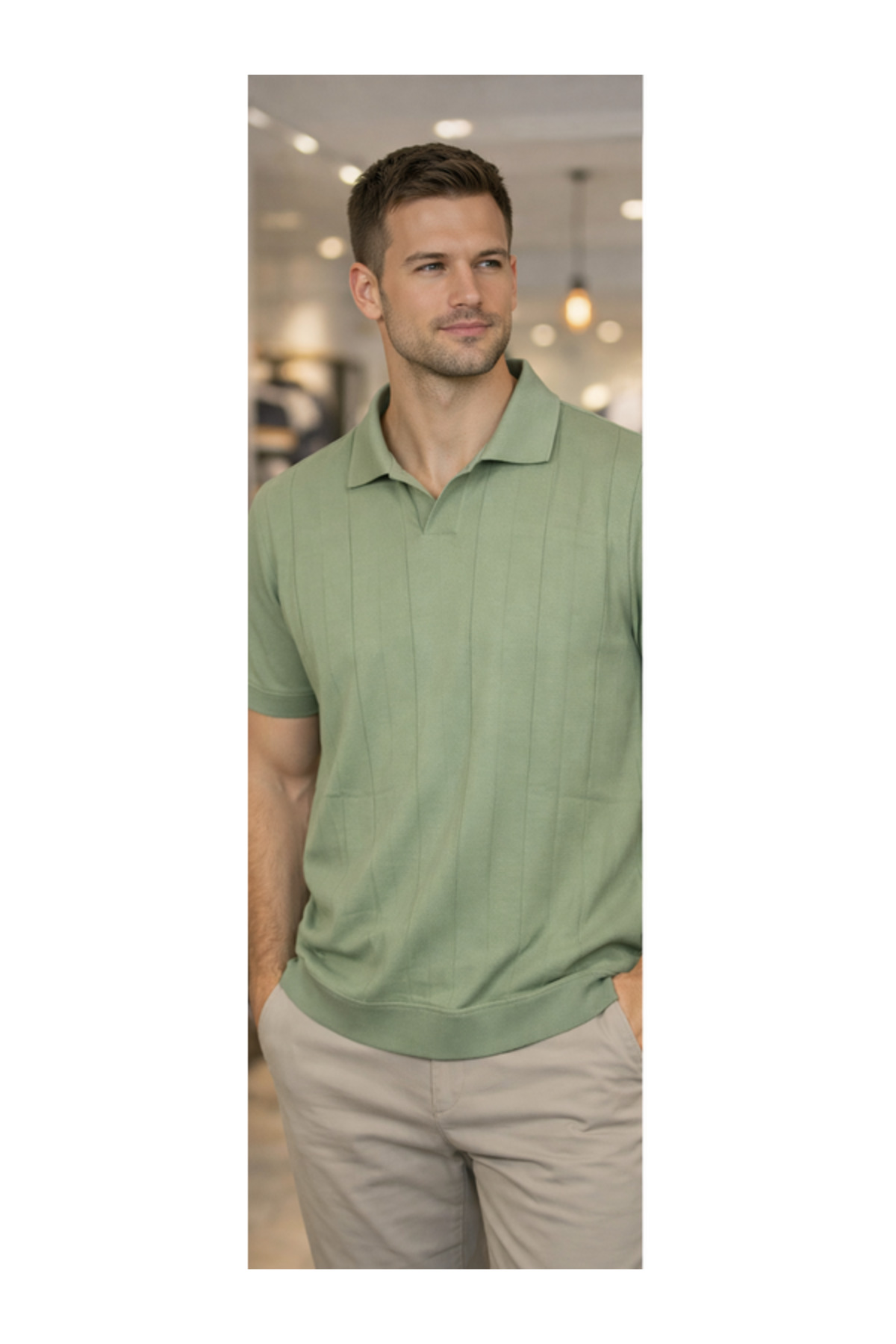 GAFE MODA Men's Polo Collar Tricot T-Shirt