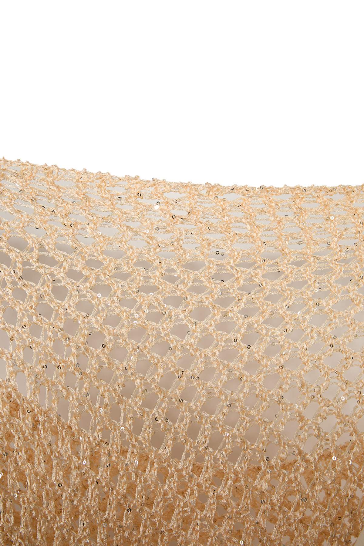 Trendyolmilla  Altın Payetli İplik Ajurlu Kayık Yaka Triko Kazak TWOSS26KZ00005 - Görsel 10