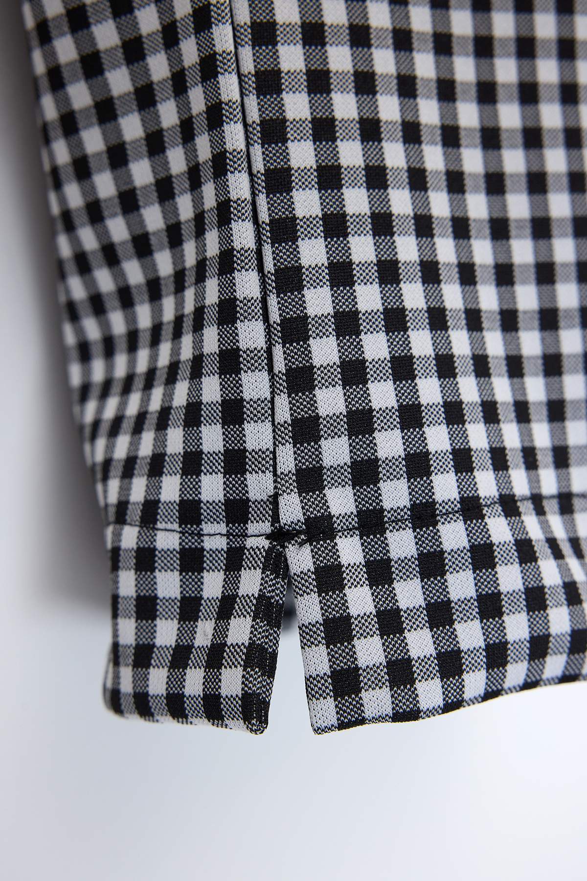 Trendyolmilla  Siyah Ekose Culotte Fit Normal Bel Boru Paça Kapri Jakarlı Örme Pantolon TWOSS26PL00064 - Görsel 6