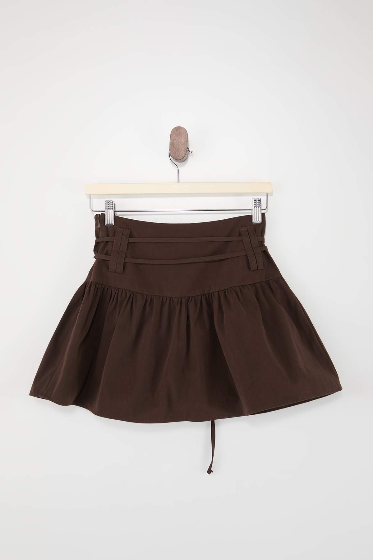 Trendyolmilla  Kahverengi %100 Pamuk Gabardin Süper Mini Etek TWOSS26ET00085 - Görsel 6