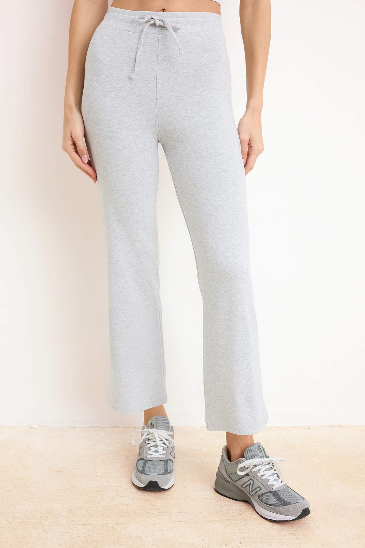 Trendyol Collection Gray Melange Wide Leg Summer Regular Waist