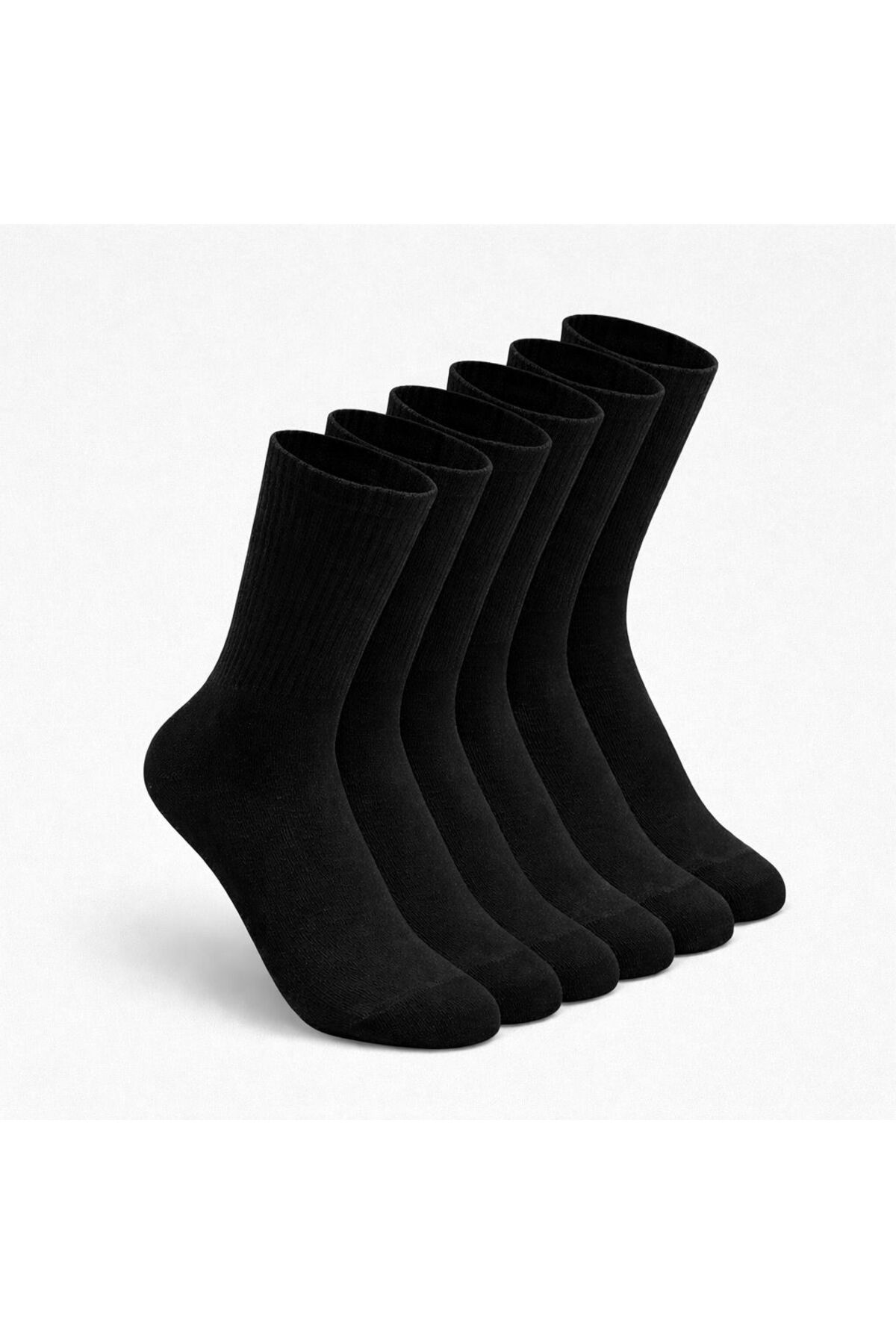 Vast 6 pari pamučnih crnih teniskih čarapa, veličina socketa