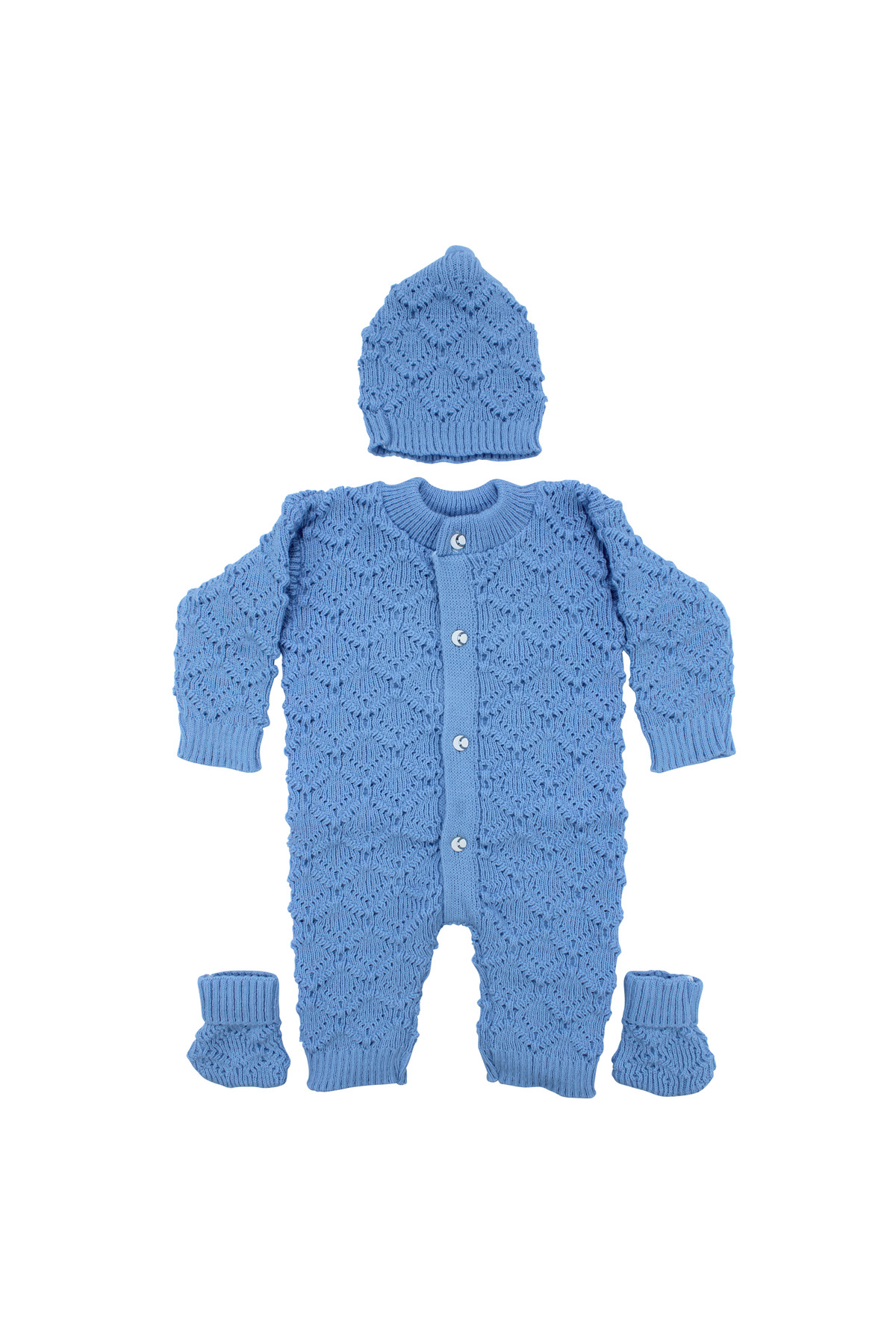 bebegen Mavi , Bereli Triko Erkek Bebek Tulumu fotoğrafı 2 (önizleme)