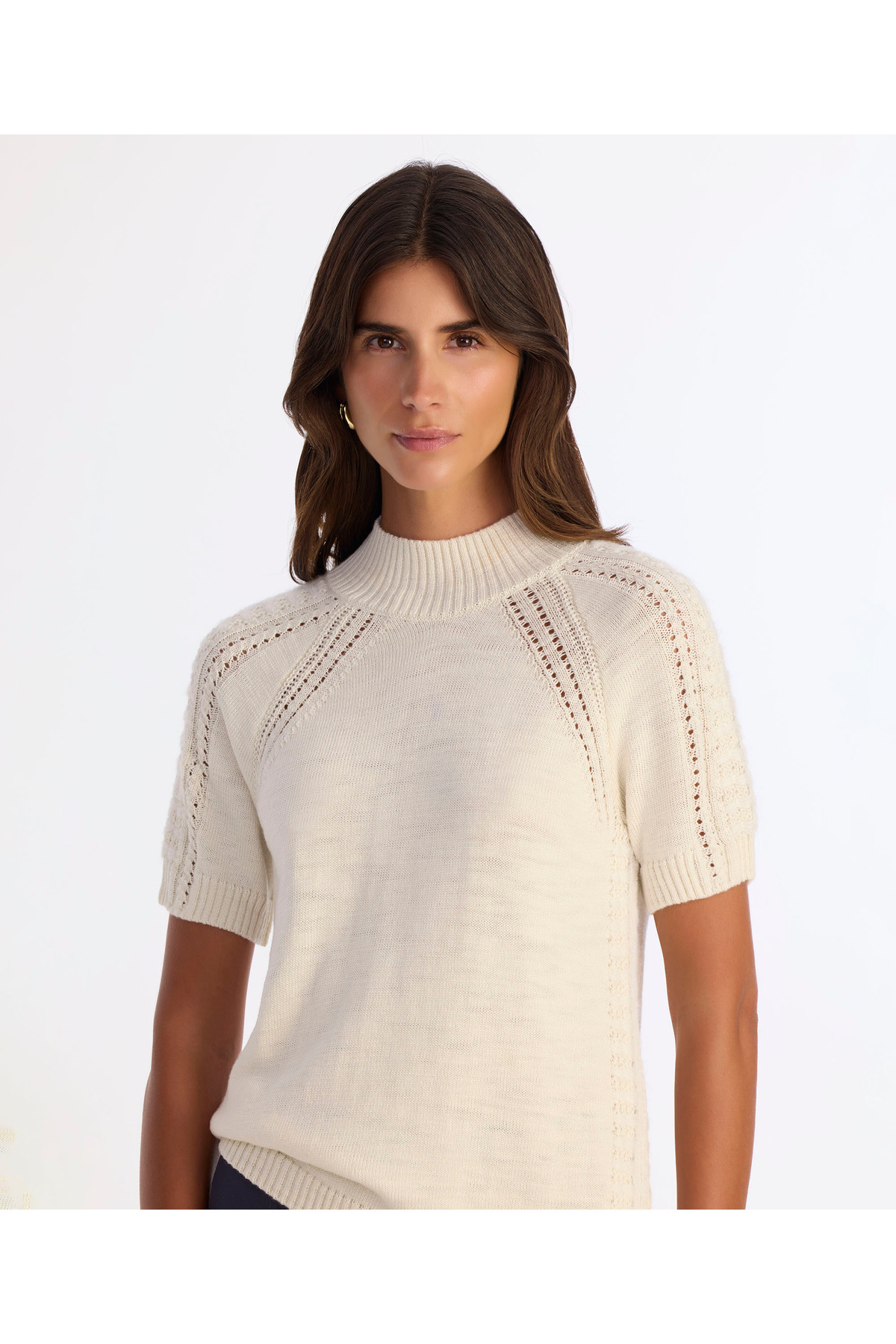 Yargıcı  Regular Dik Yaka Kısa Kol Kazak - Görsel 3