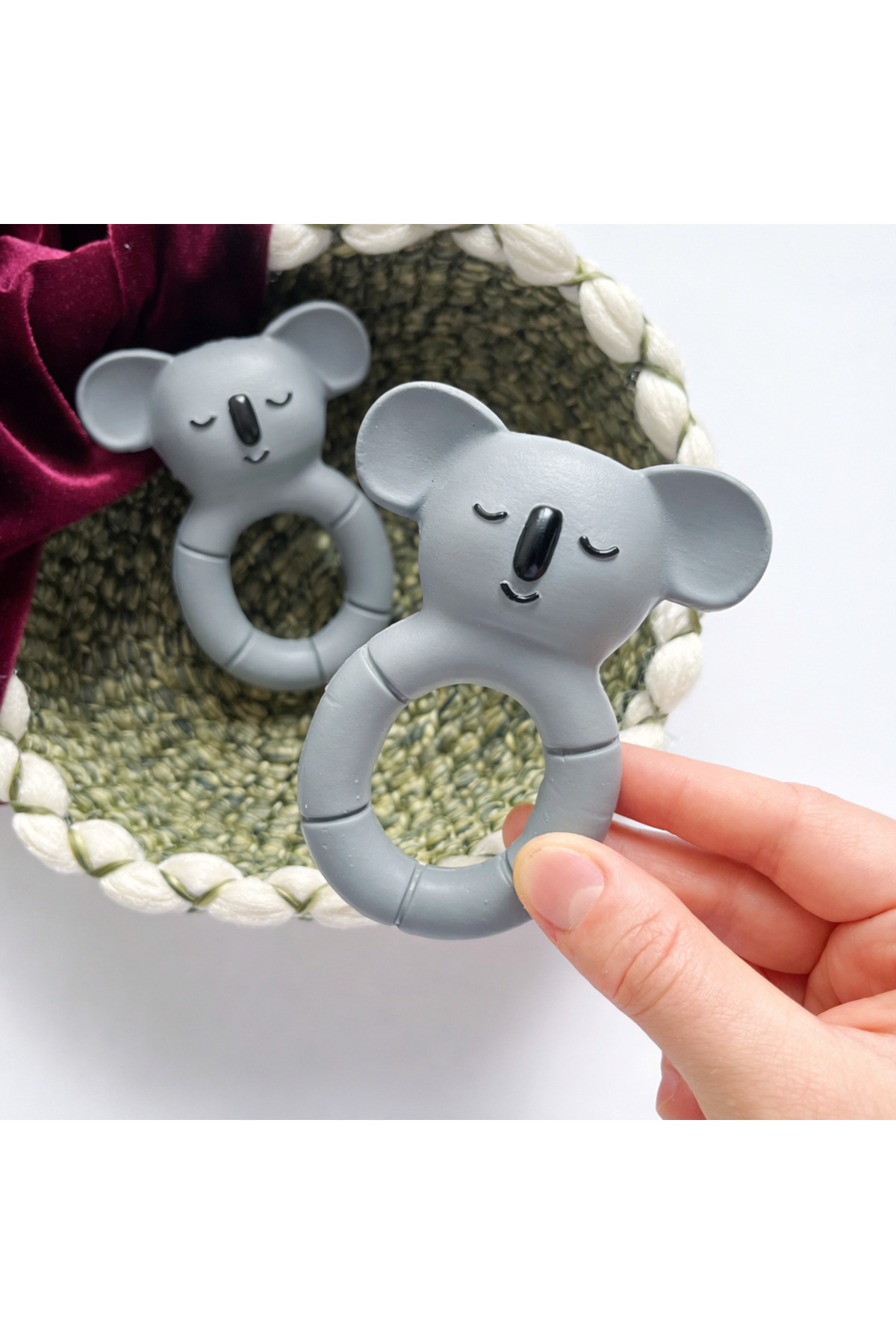 Hubble Bebek Diş Kaşıyıcı & Oyuncak - Koala Halkalı Şekilli Dişlik (%100 DOĞAL KAUÇUK) BPA İçermez fotoğrafı 3 (önizleme)