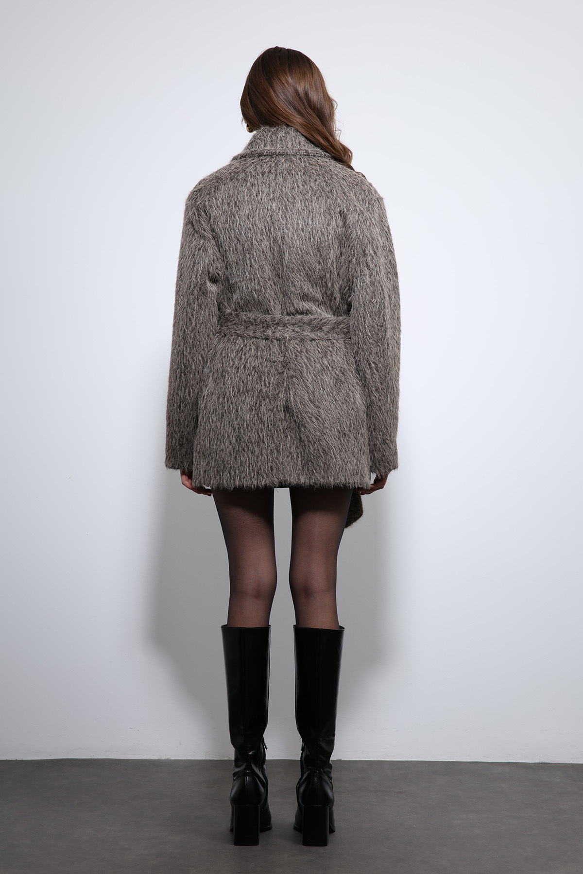 Antioch  Kahve Kısa Suni Kürklü Kaban - Görsel 7