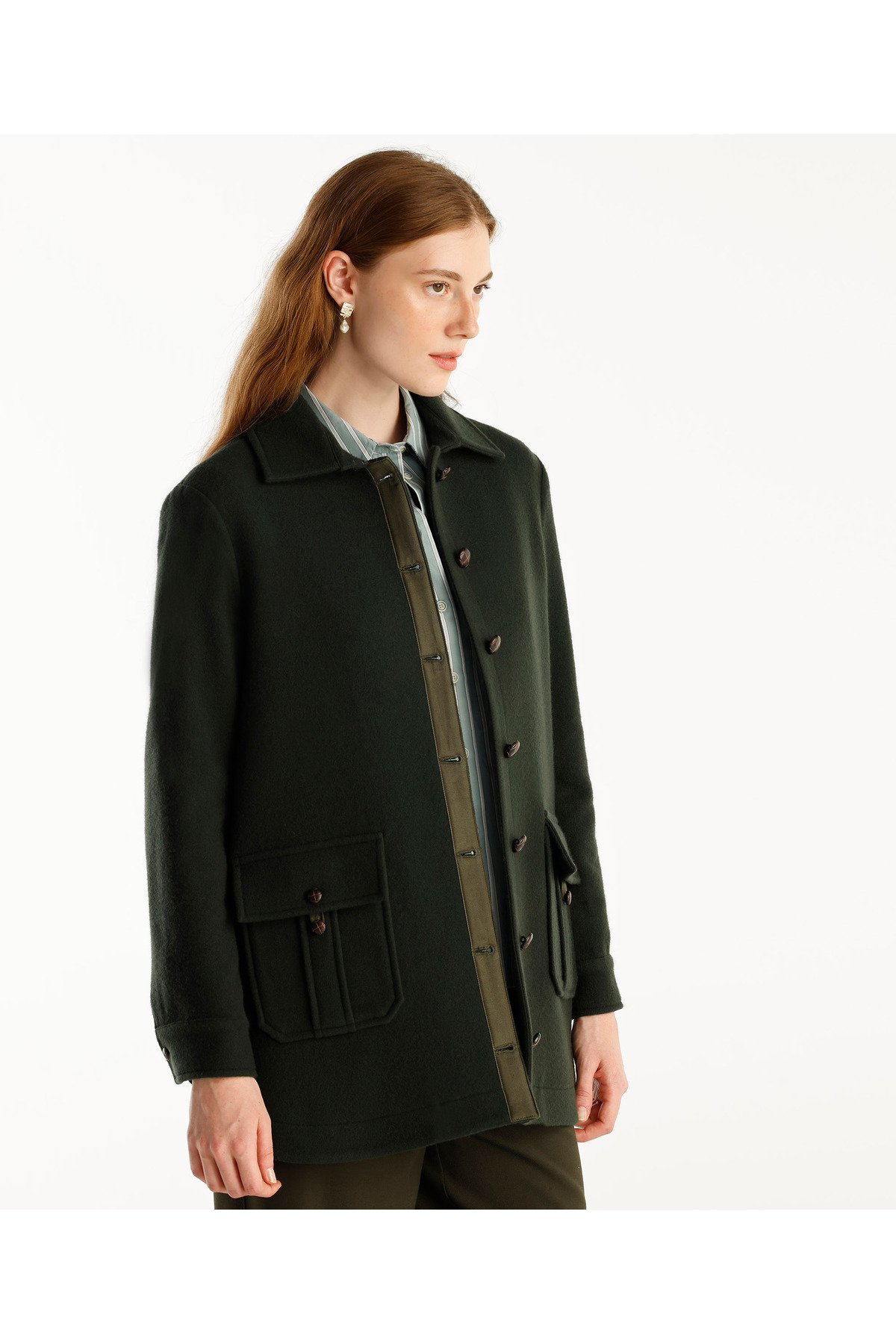 Yargıcı  Kısa Gömlek Yaka Palto - Görsel 2