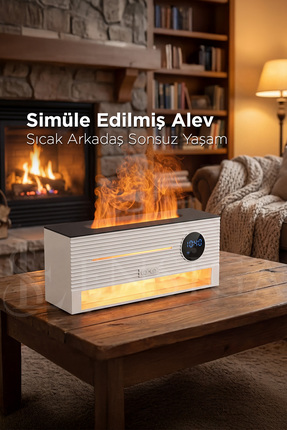 EN SİGA LED Alev Efektli Ultrasonik Hava Nemlendirici & Aroma Difüzör