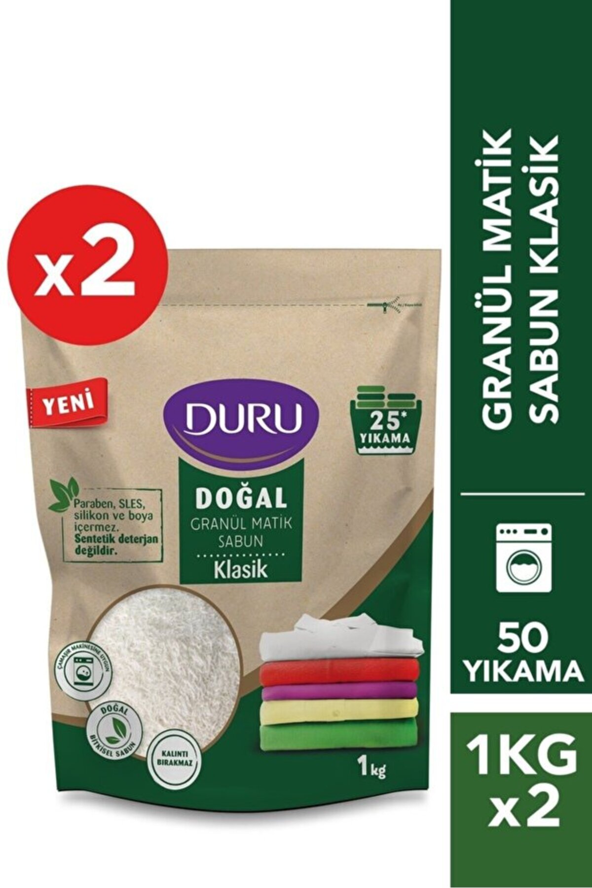 Duru Doğal Kaynaklı Granül Sabun Klasik 1 kg x2 Adet fotoğrafı 2 (önizleme)