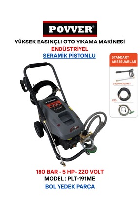 POWER Yüksek Basınçlı Endüstriyel Yıkama Makinası (3700 W-5HP-180 BAR)